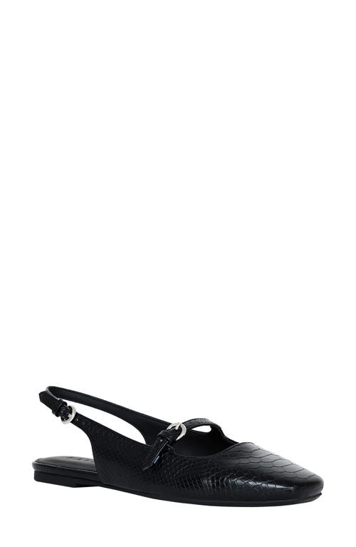 Katy Perry The Evie Snakeskin Embossed Slingback Flat in Black 