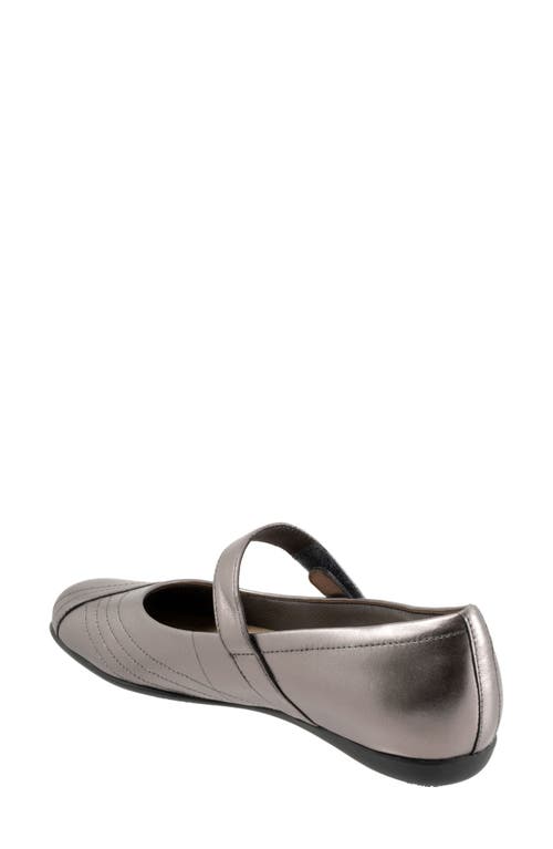 Trotters Sherese Mary Jane Flat In Pewter