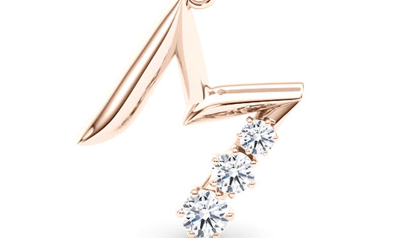 Hautecarat Graduated Lab-created Diamond Initial Letter Pendant Necklace In M - 18k Rose Gold