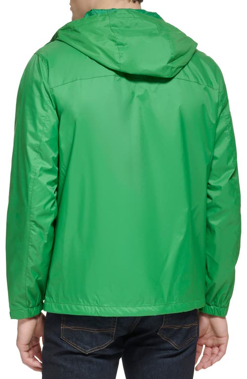 Tommy Hilfiger Hooded Rain Slicker Jacket In Marine Green