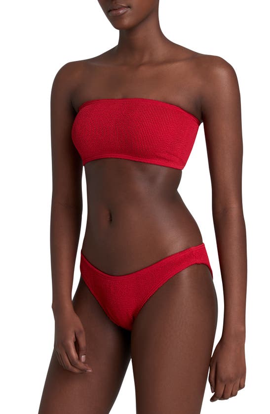 Shop Bondeye Bound By Bond-eye Sierra Ribbed Bandeau Bikini Top In Baywatch Red