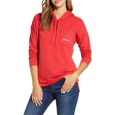 Vineyard Vines Vintage Whale Hoodie Tee, Red
