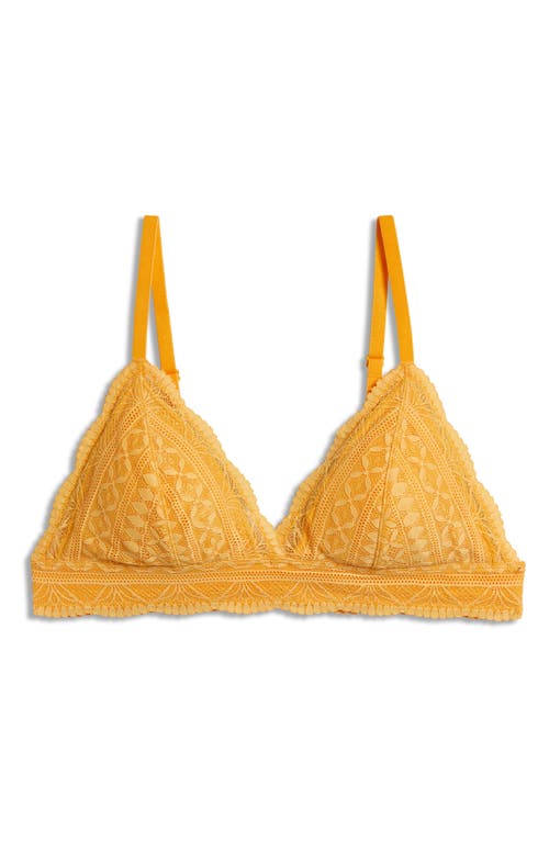 Shop Etam Idole Lace Triangle Bralette In Sunshine Yellow