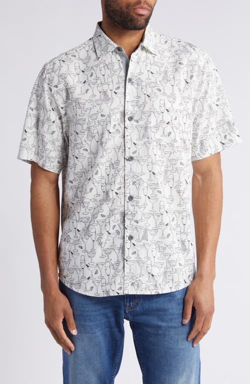 Shop Tommy Bahama Mojito Bay Sippin' Soirée Short Sleeve Performance Button-up Shirt In White