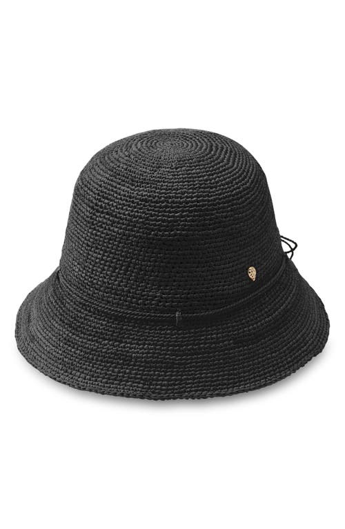Helen Kaminski Rosie Packable Raffia Bucket Hat in Charcoal