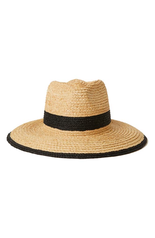 btb Los Angeles Daisy Two-Tone Straw Hat in Natural/Black