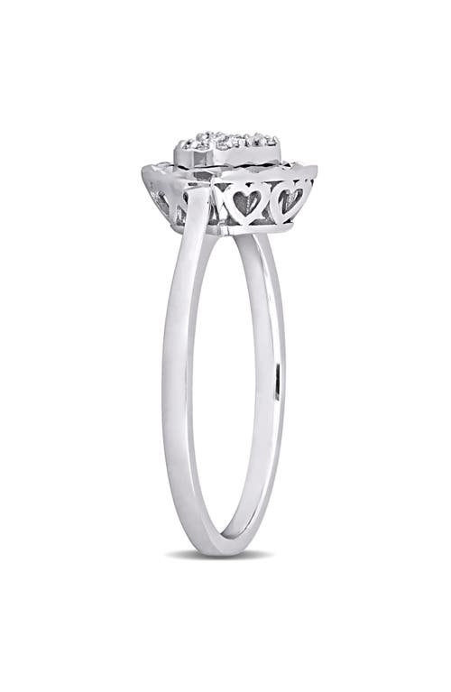 Delmar Diamond Heart Shape Ring In Silver/clear