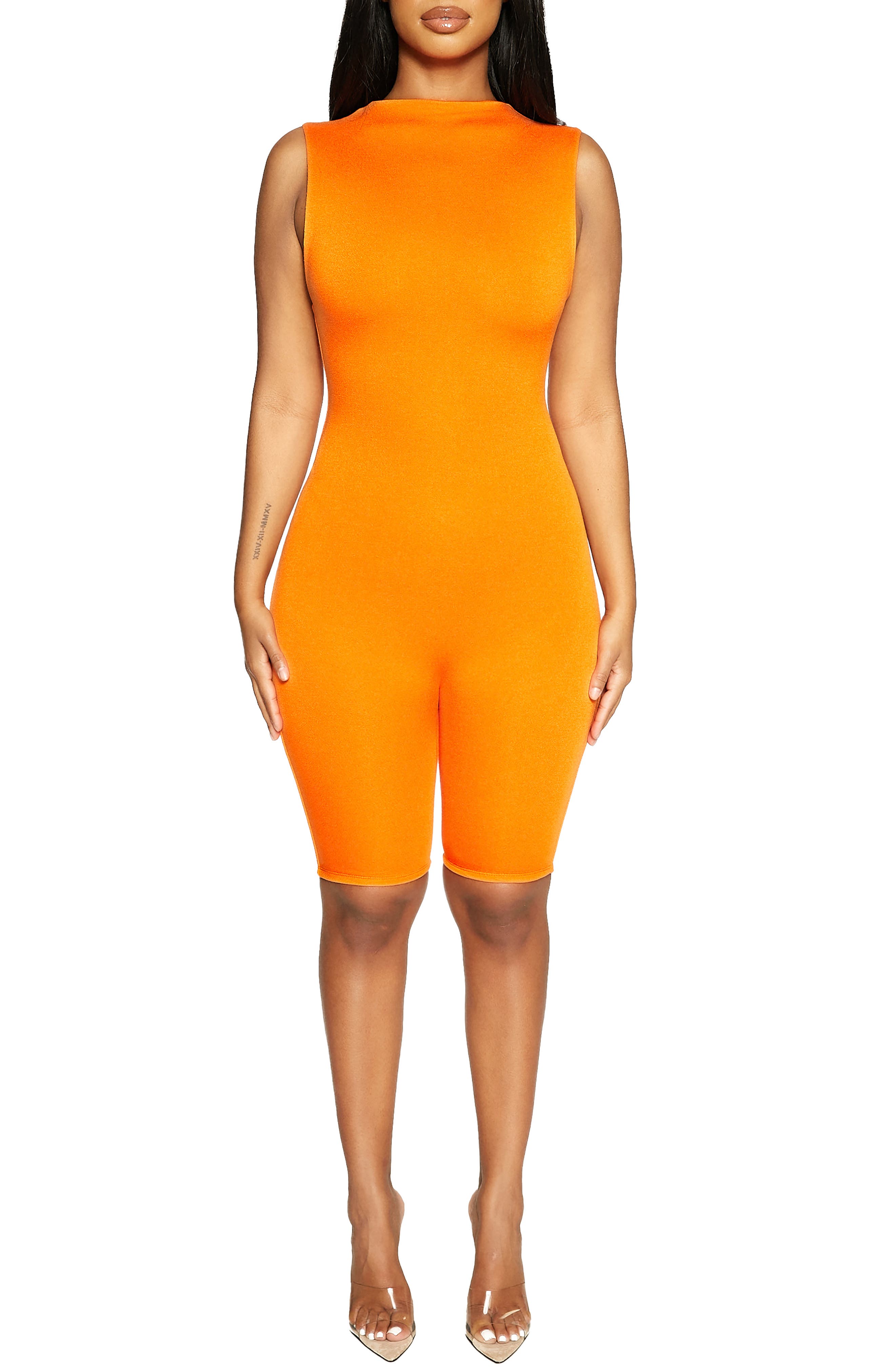 orange romper womens