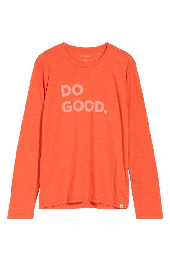 Shop Cotopaxi Do Good Long Sleeve Organic Cotton & Recycled Polyester Graphic T-shirt In Canyon