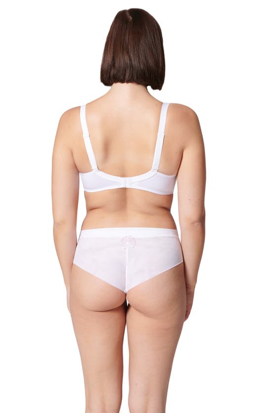 Shop Simone Perele Wish Embroidered Boyshorts In Cristal White