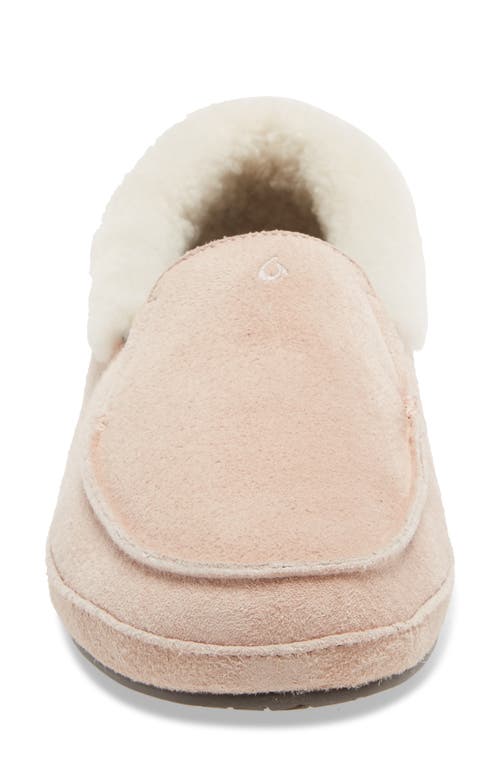 Shop Olukai Ku'una Genuine Shearling Slipper In Soft Pink/soft Pink Leather