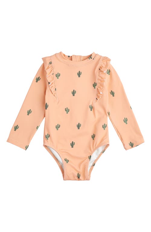 MILES BABY Kids' Ruffle Long Sleeve One-Piece Rashguard Swimsuit at Nordstrom