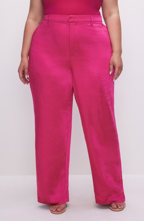 GOOD AMERICAN GOOD AMERICAN WASHED SATIN STRAIGHT LEG PANTS