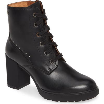 Pikolinos Sagunto Block Heel Combat Boot, Black