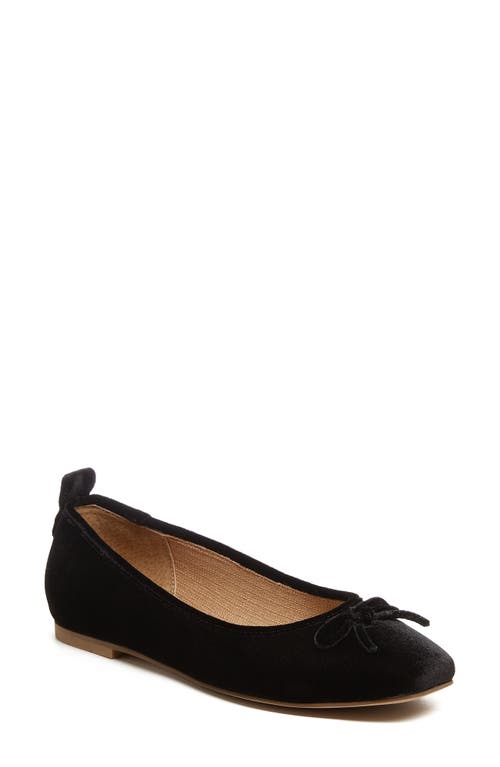 Kelsi Dagger Brooklyn Frankie Square Toe Ballet Flat Black Suede at Nordstrom,