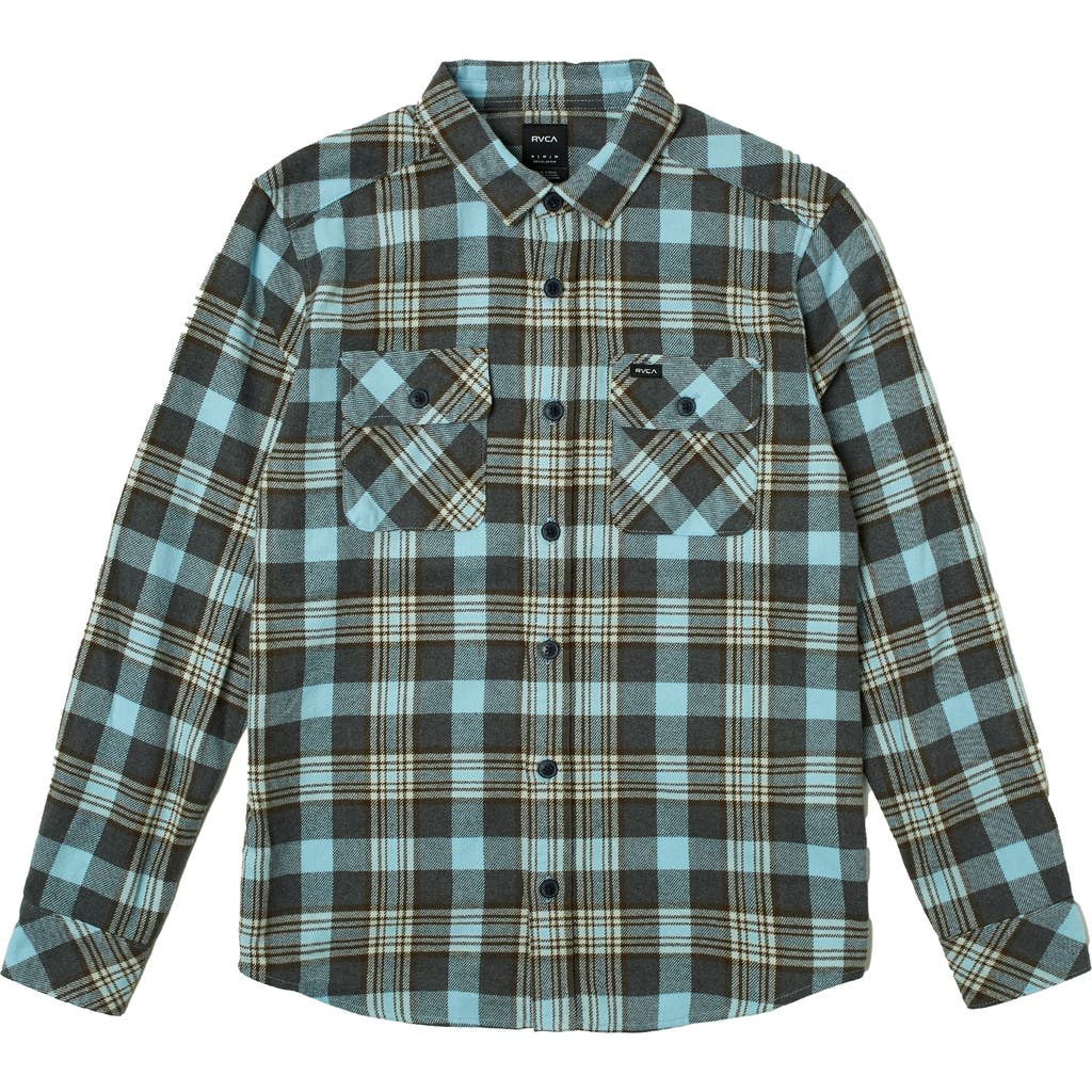 RVCA RVCA KIDS' THAT'LL WORK PLAID FLANNEL BUTTON-UP SHIRT