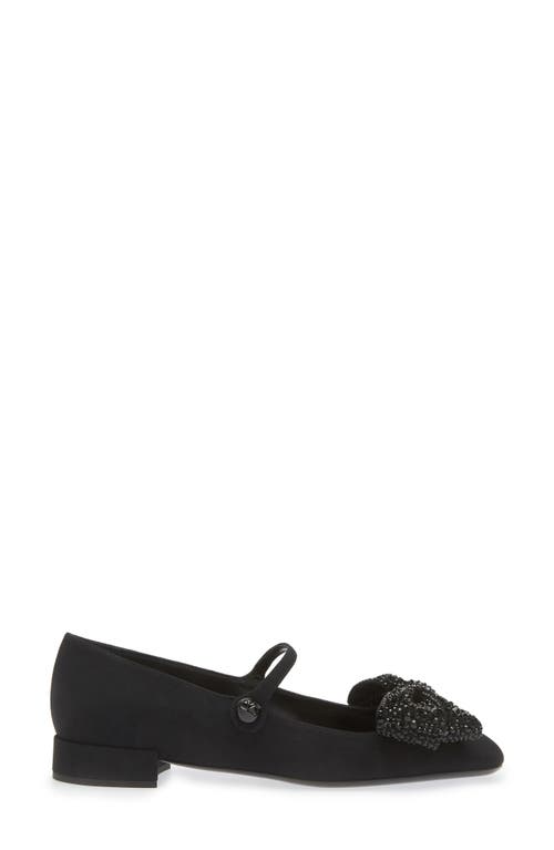 Shop Valentino Garavani Bow Mary Jane Flat In Nero/jet