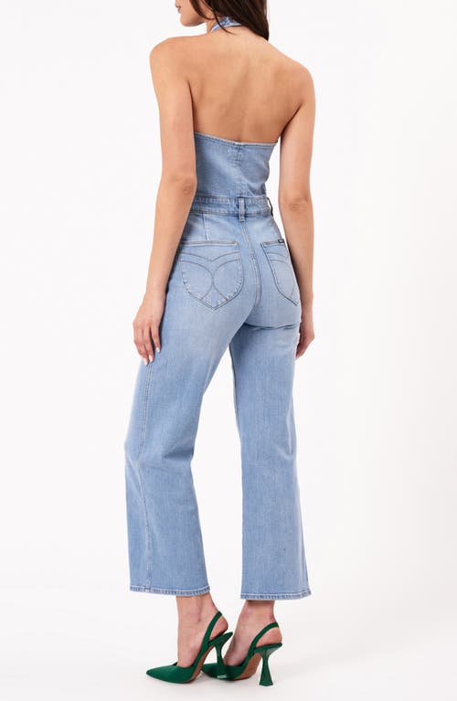 Shop Rolla's Denim Halter Ankle Bootcut Jumpsuit In Ranch