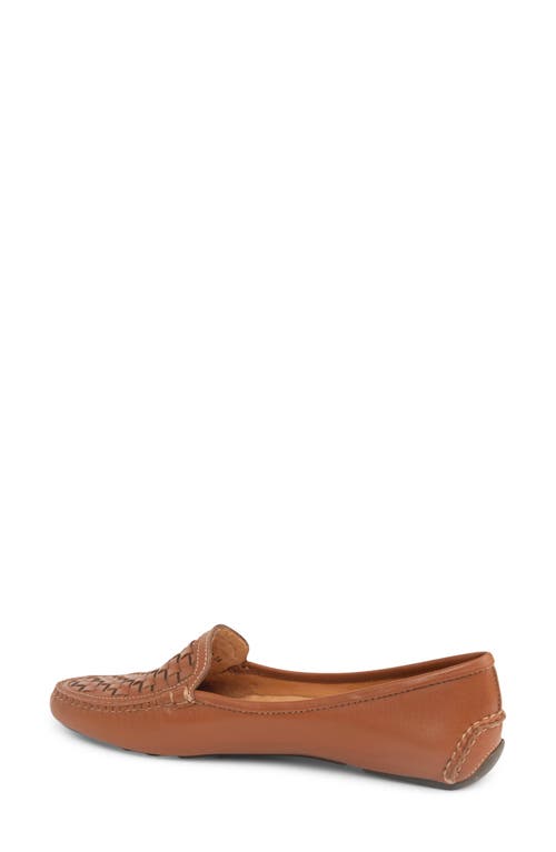 Patricia Green Kelly Woven Driving Loafer In Cognac
