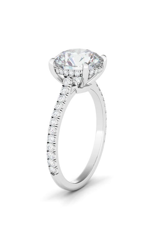 Hautecarat Round Brilliant Cut Pavé Lab Grown Diamond Ring In 2.50 Ctw 18k White Gold