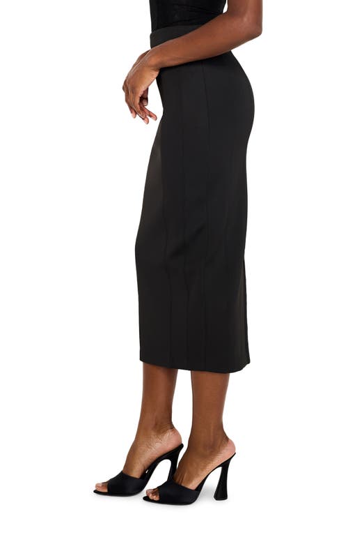 Shop Good American Reversible Neoprene Pencil Midi Skirt In Black001