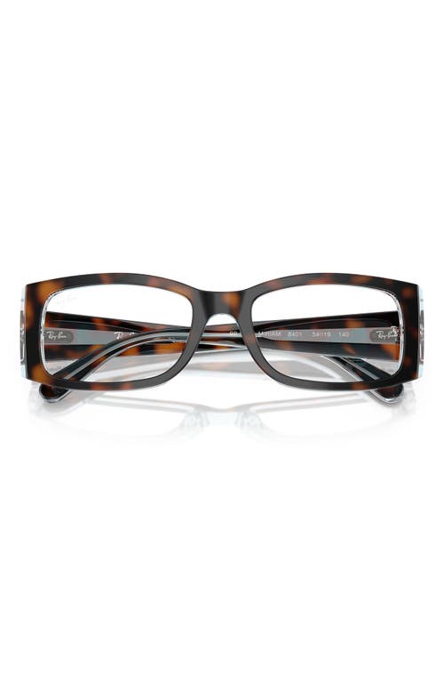 Ray Ban Ray-ban 52mm Square Optical Glasses In Dark Havana