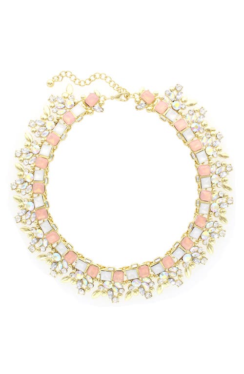 Shop Olivia Welles Crystal Cluster Collar Necklace In Gold/rose