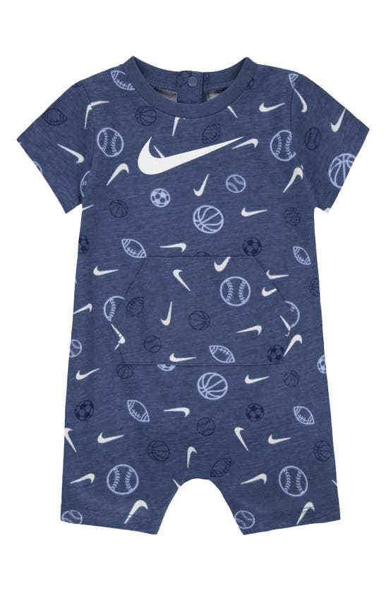 Nike Babies' Printed Sportsball Romper In Blue