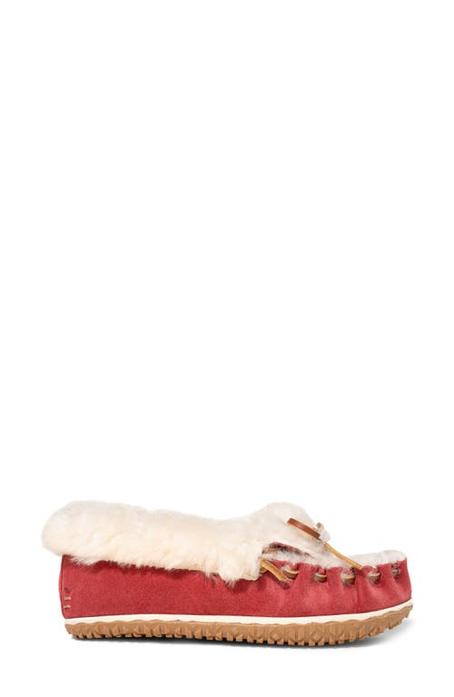Minnetonka Ultimate Genuine Shearling Slipper In Red