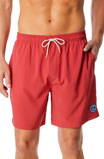 Life Is Good Jake Solid Boardshorts In Faded Red