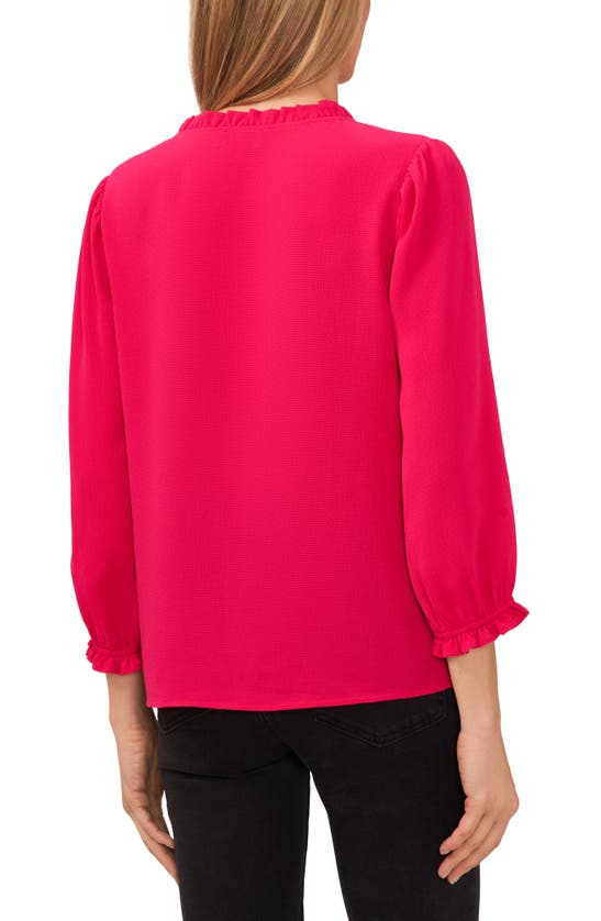 Shop Cece Ruffle V-neck Blouse In Pink Peacock