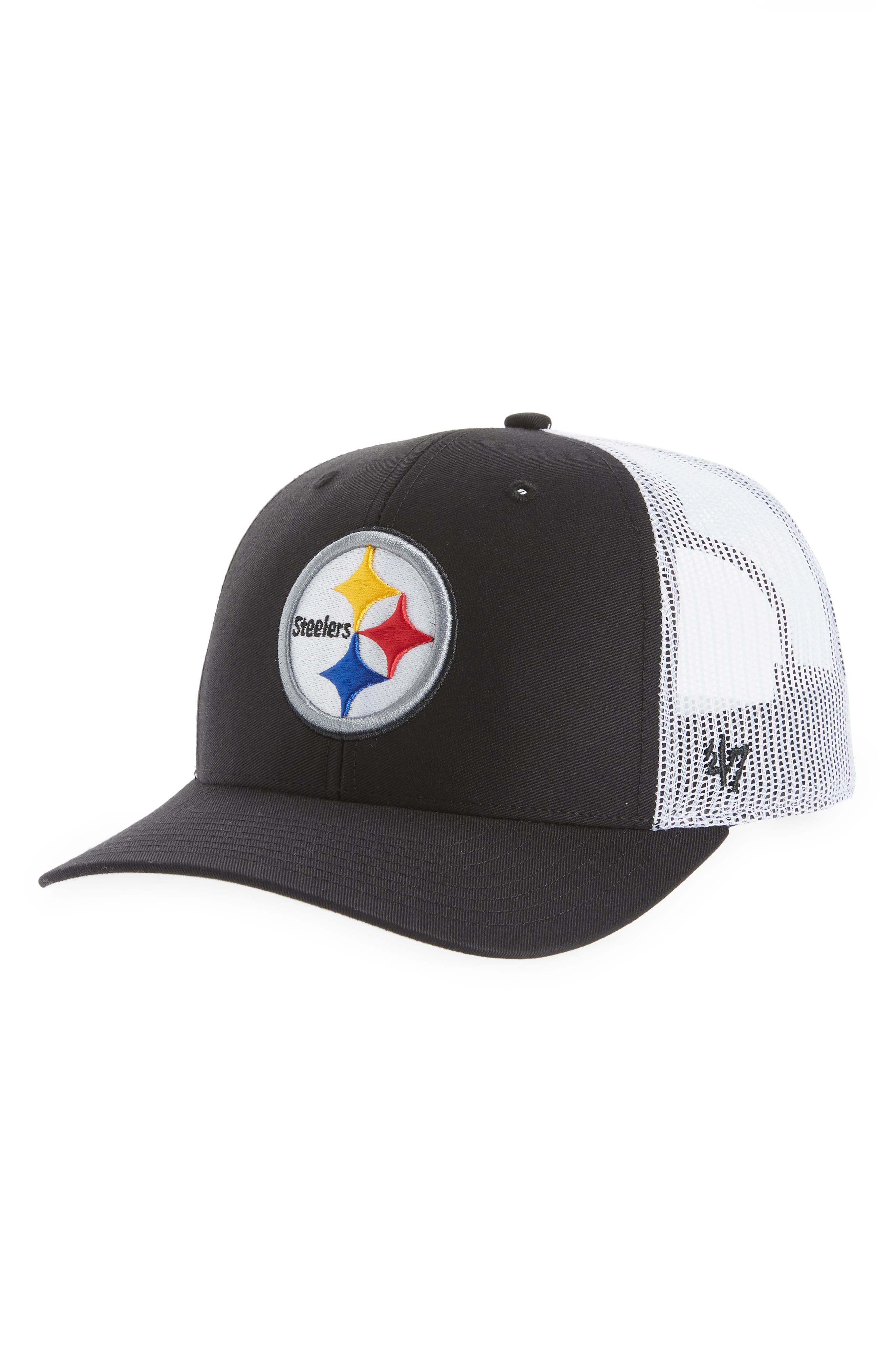 black and white steelers hat