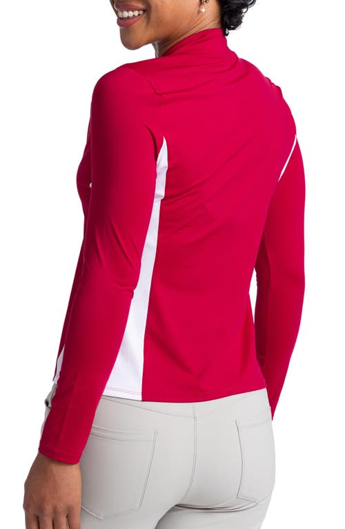 Shop Kinona The A-team Long Sleeve Golf Top In Bordeaux Red