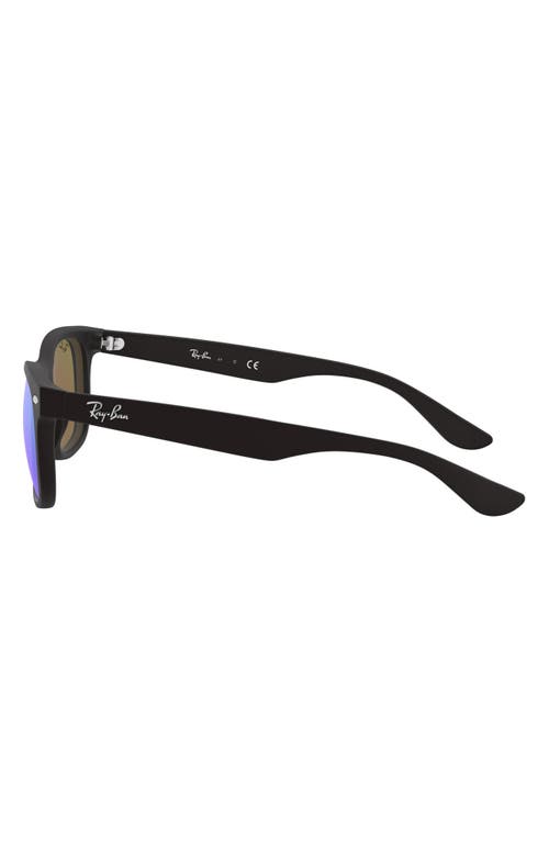 Shop Ray Ban Ray-ban Junior 50mm Wayfarer Mirrored Sunglasses In Black/blue Mirror