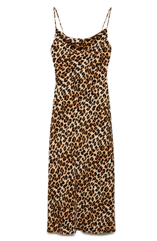 Shop Mango Kendal Animal Print Slipdress In Brown