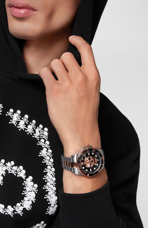 PHILIPP PLEIN PHILIPP PLEIN SPORT THE $KULL CARBON FIBER DIAL BRACELET WATCH, 44MM