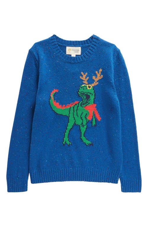 Tucker + Tate Kids' Intarsia Knit Sweater in Blue Monaco Dino Reindeer