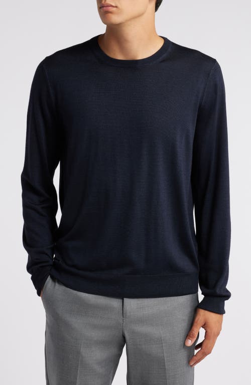 Canali Wool & Silk Crewneck Sweater in Blue 