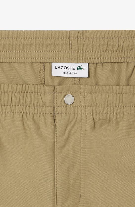 Shop Lacoste Relaxed Cotton Twill Shorts In Cb8 Lion