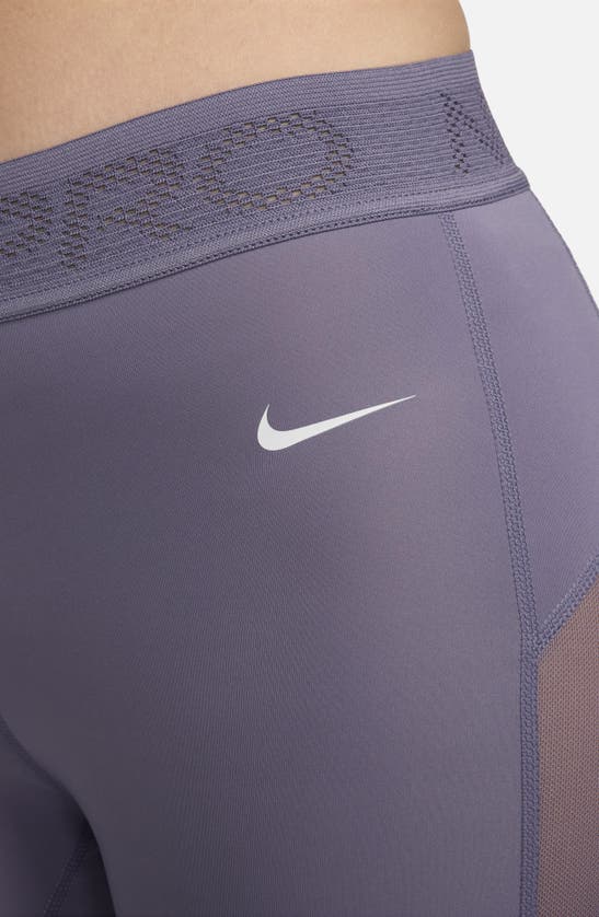 Shop Nike Pro 7/8 Mesh Panel Leggings In Daybreak/ White