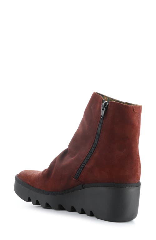 Shop Fly London Baan Platform Wedge Bootie In 002 Oxblood Oil Suede