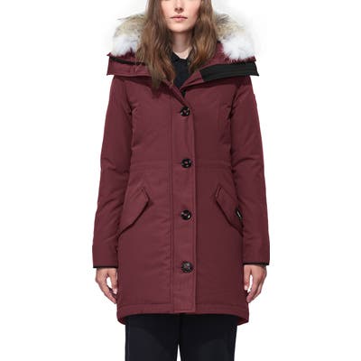 Canada Goose Rossclair Genuine Coyote Fur Trim Down Parka, (4-6) - Purple