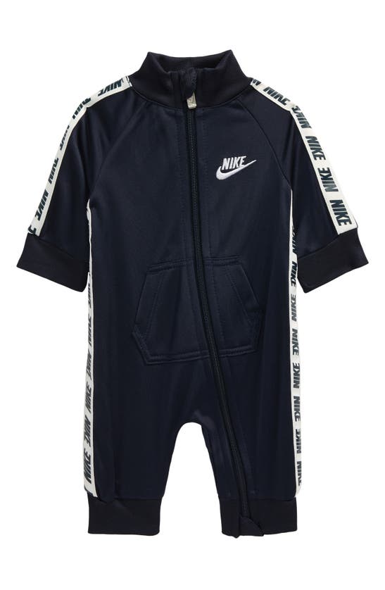 Shop Nike Logo Tape Romper In Bluebird