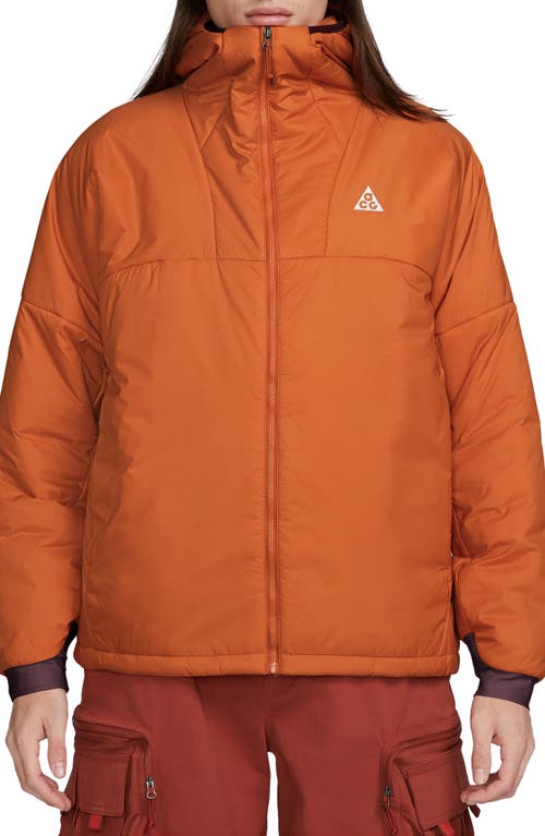 Nike Acg Therma-fit Adv Rope De Dope Water Repellent Insulated Packable Jacket In Campfire Orange/summit White