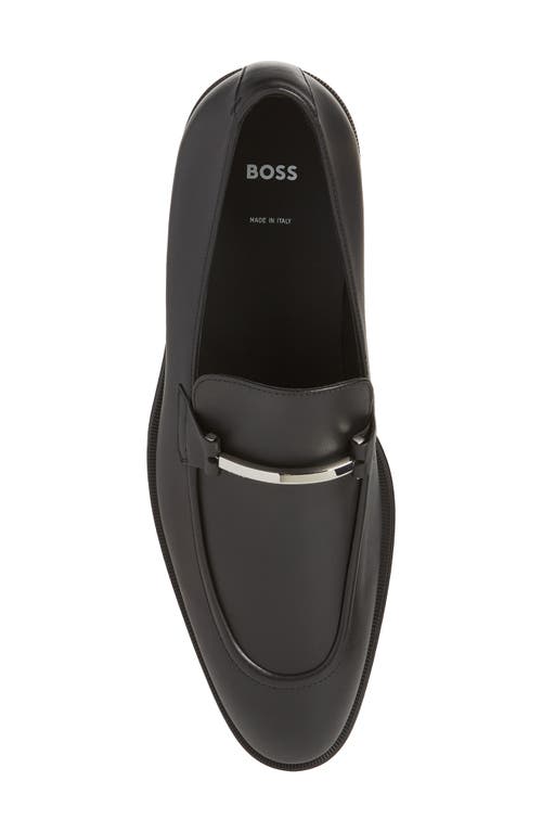 Shop Hugo Boss Boss Derrek Apron Toe Bit Loafer In Black