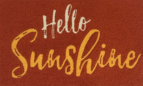 R16 Home Hello Sunshine Doormat In Dark Citrus