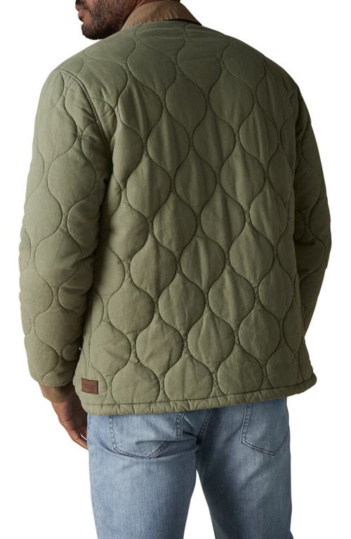 The Normal Brand James Quilted Canvas Liner Jacket In Moss/cedar