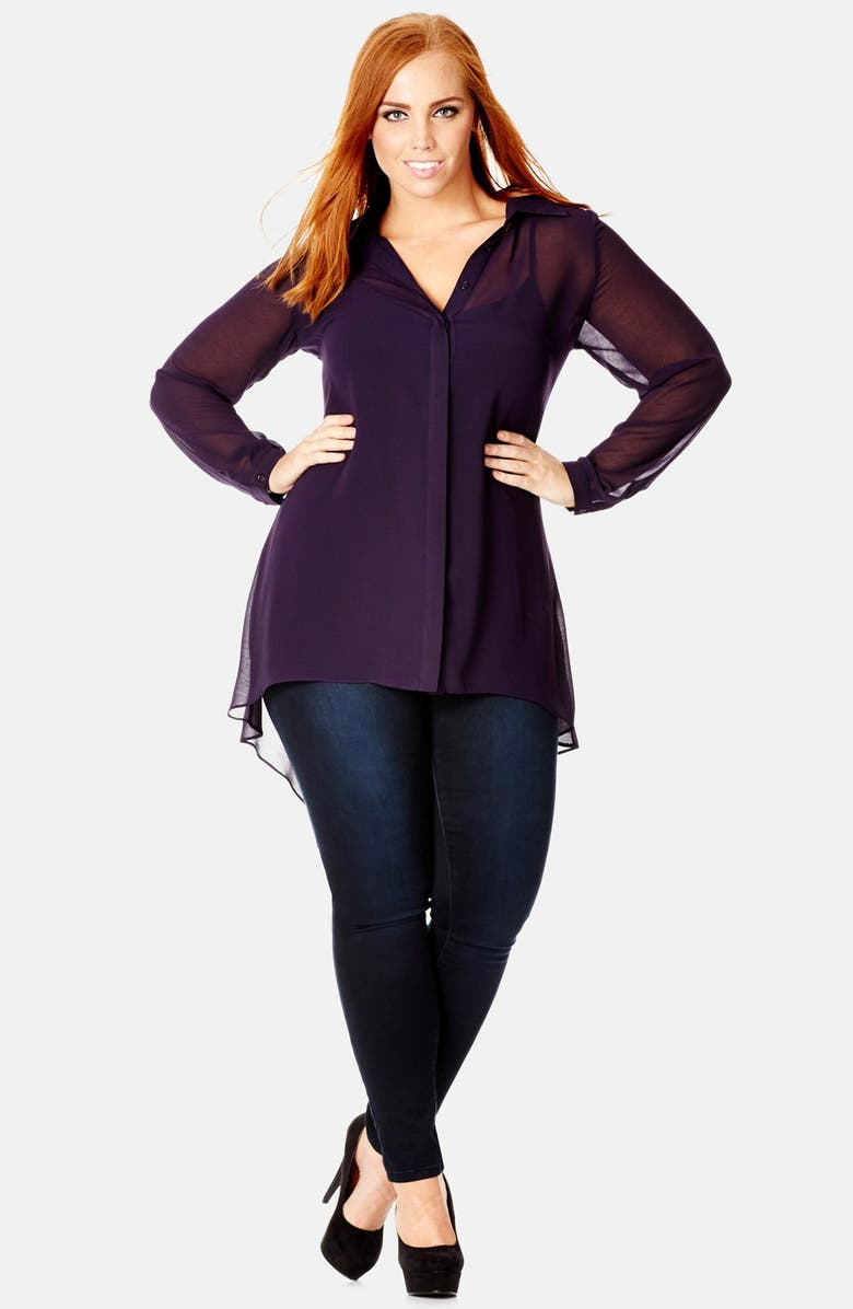 City Chic Waterfall Back Blouse (Plus Size) | Nordstrom