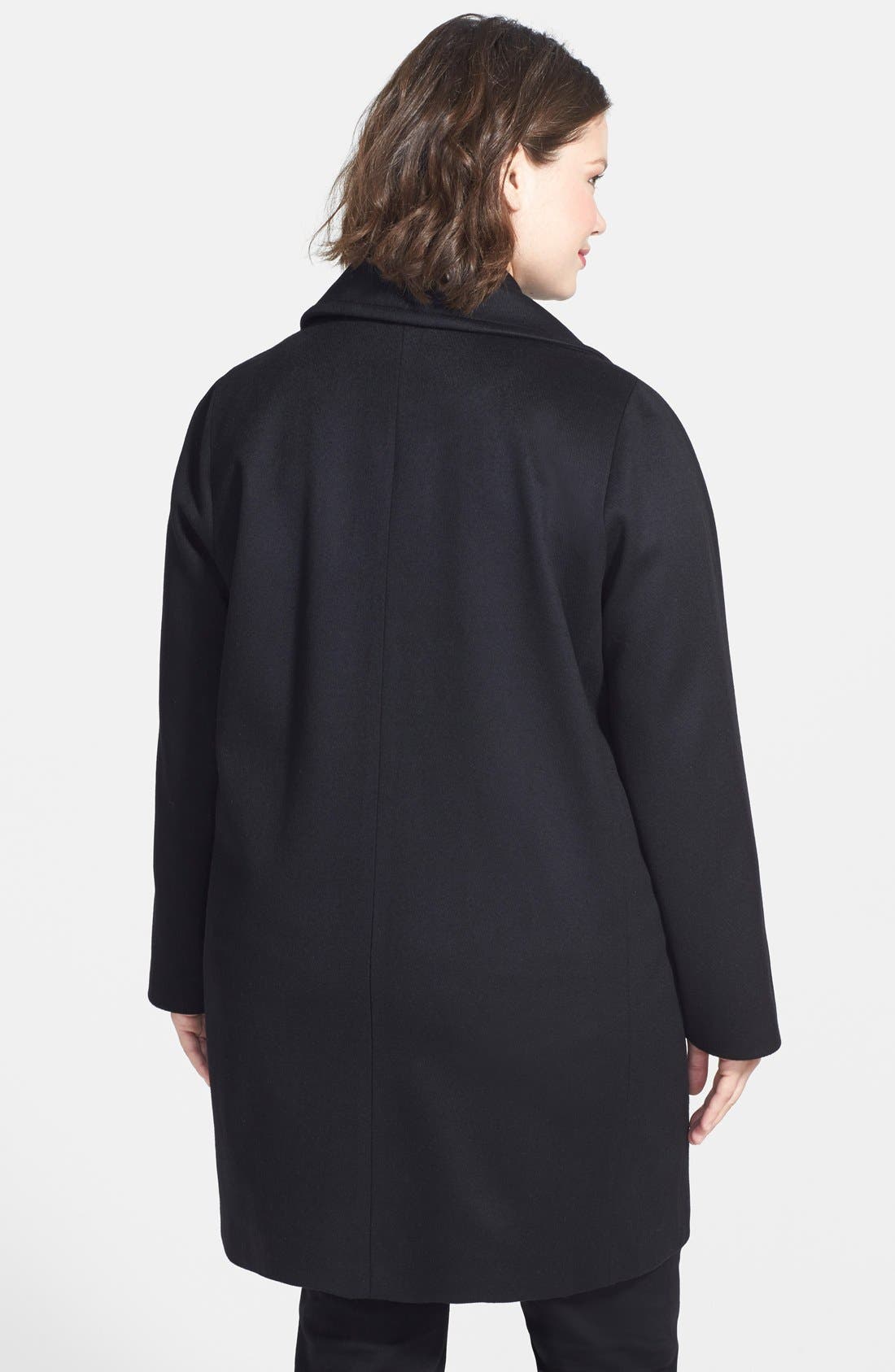 Kristen Blake Double Breasted Lambswool Blend Coat (Plus Size) Nordstrom