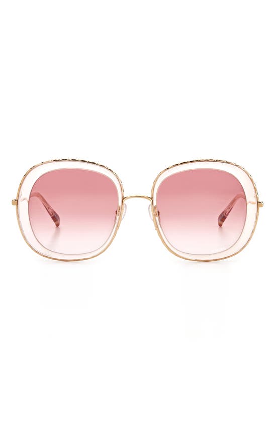 Missoni 53mm Round Sunglasses In Pink / Burgundy Shaded